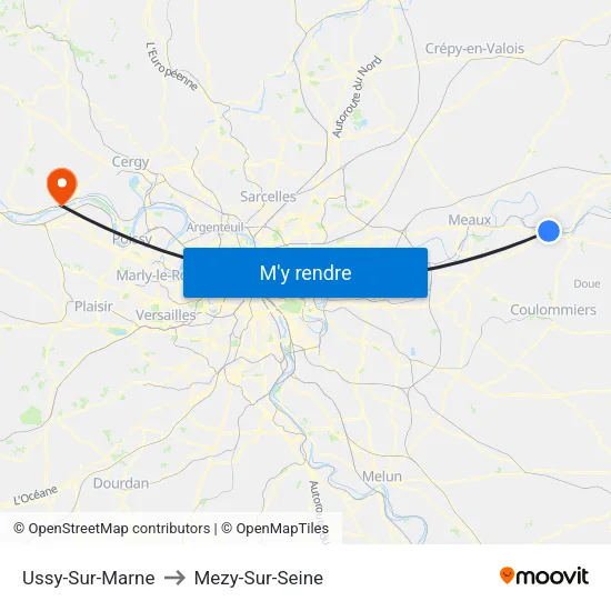 Ussy-Sur-Marne to Mezy-Sur-Seine map
