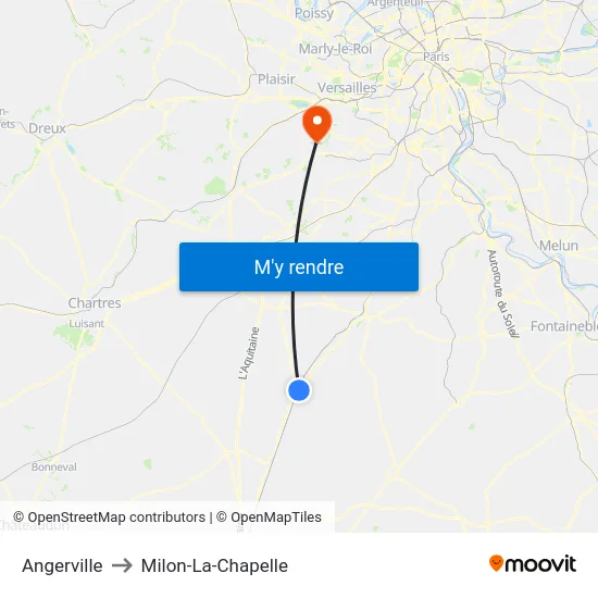 Angerville to Milon-La-Chapelle map