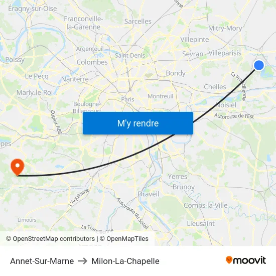 Annet-Sur-Marne to Milon-La-Chapelle map