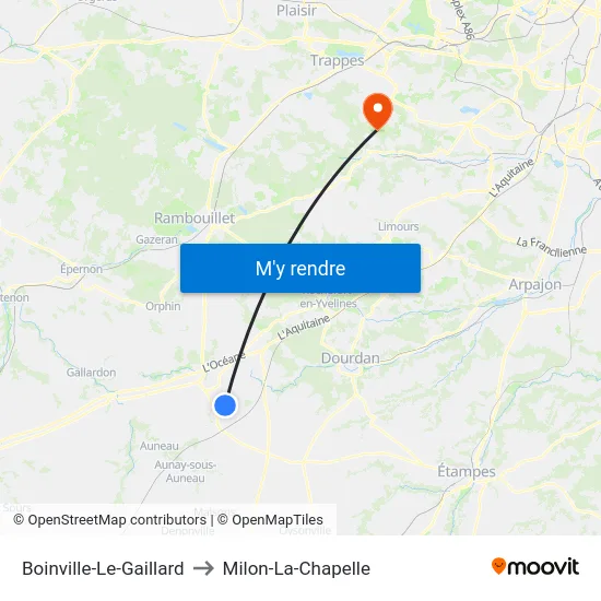 Boinville-Le-Gaillard to Milon-La-Chapelle map