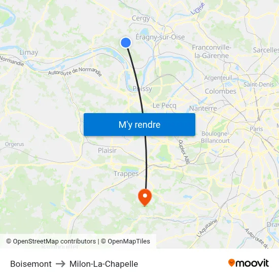 Boisemont to Milon-La-Chapelle map
