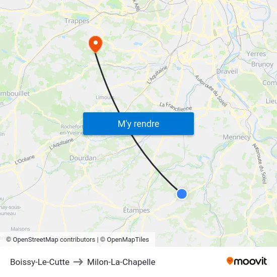 Boissy-Le-Cutte to Milon-La-Chapelle map