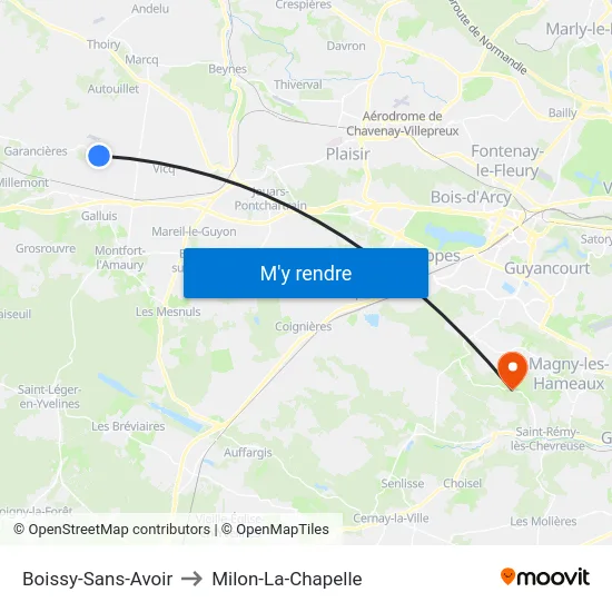 Boissy-Sans-Avoir to Milon-La-Chapelle map