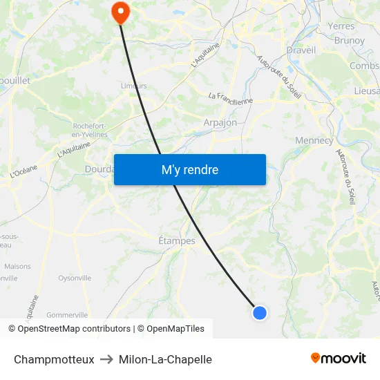 Champmotteux to Milon-La-Chapelle map