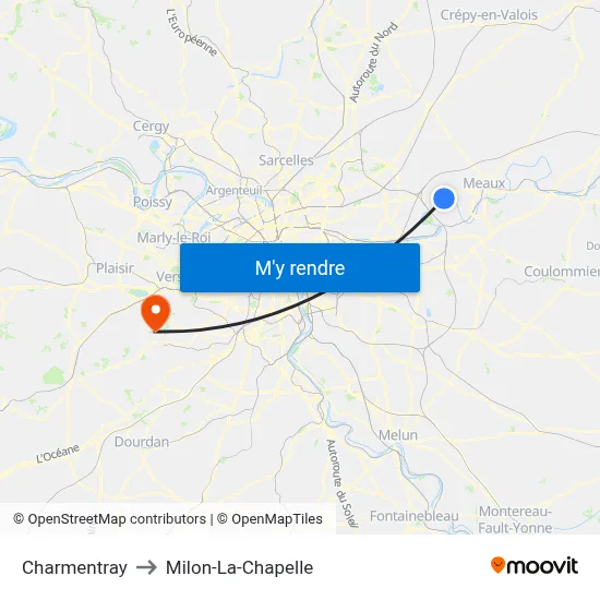 Charmentray to Milon-La-Chapelle map