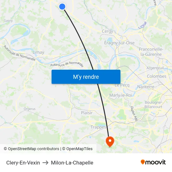 Clery-En-Vexin to Milon-La-Chapelle map