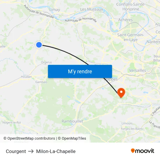 Courgent to Milon-La-Chapelle map