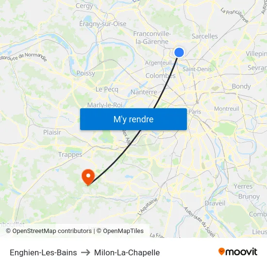 Enghien-Les-Bains to Milon-La-Chapelle map