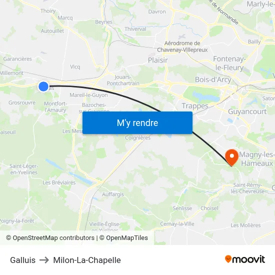 Galluis to Milon-La-Chapelle map