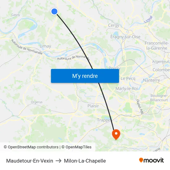 Maudetour-En-Vexin to Milon-La-Chapelle map