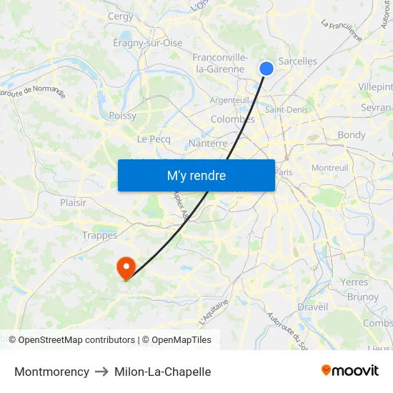 Montmorency to Milon-La-Chapelle map