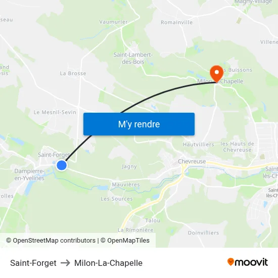 Saint-Forget to Milon-La-Chapelle map