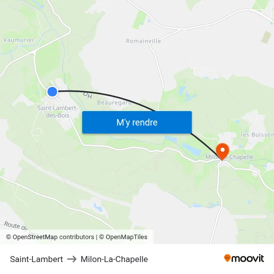 Saint-Lambert to Milon-La-Chapelle map