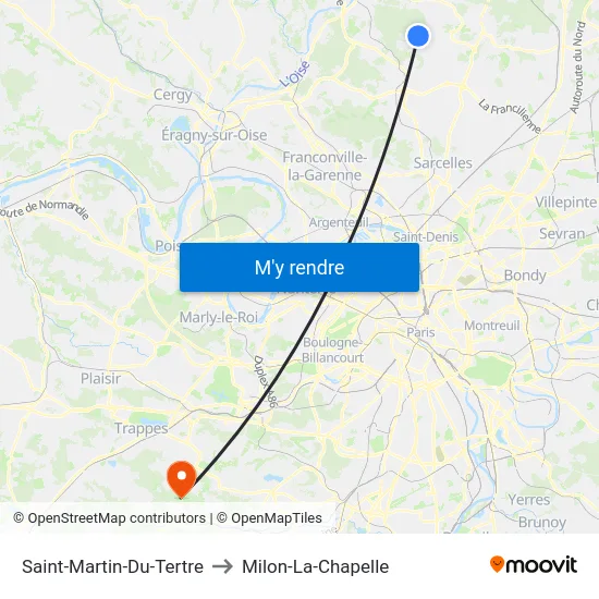 Saint-Martin-Du-Tertre to Milon-La-Chapelle map