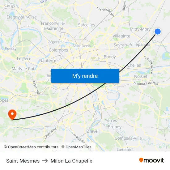 Saint-Mesmes to Milon-La-Chapelle map