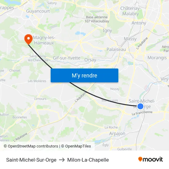 Saint-Michel-Sur-Orge to Milon-La-Chapelle map