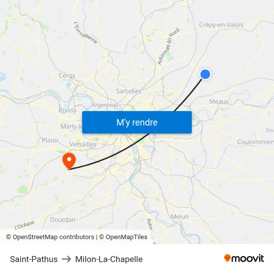Saint-Pathus to Milon-La-Chapelle map