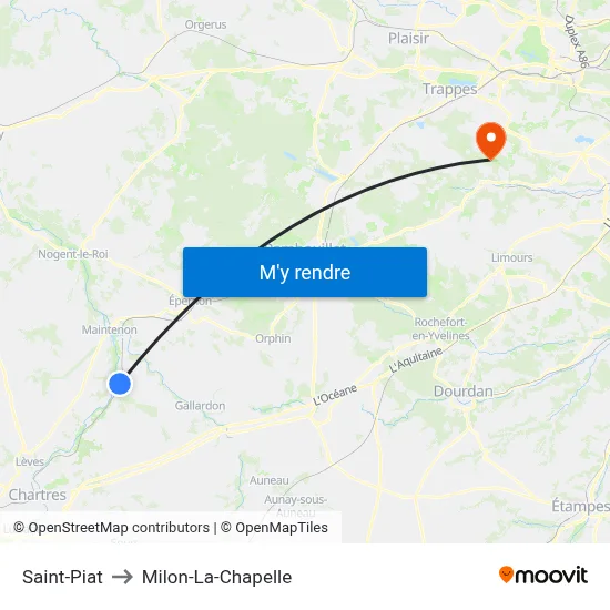 Saint-Piat to Milon-La-Chapelle map