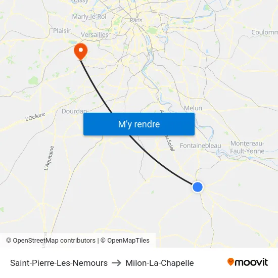 Saint-Pierre-Les-Nemours to Milon-La-Chapelle map