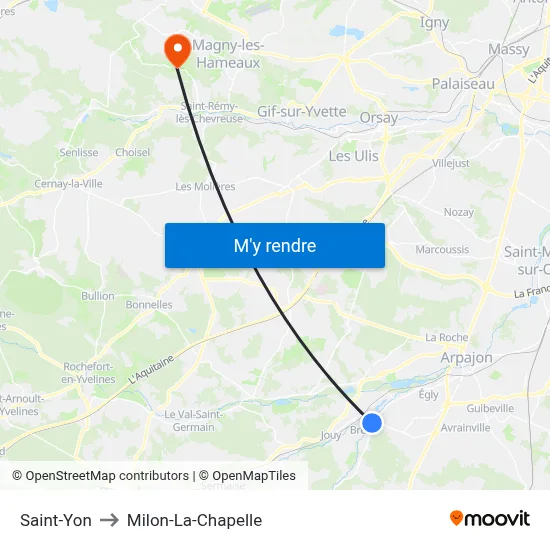 Saint-Yon to Milon-La-Chapelle map