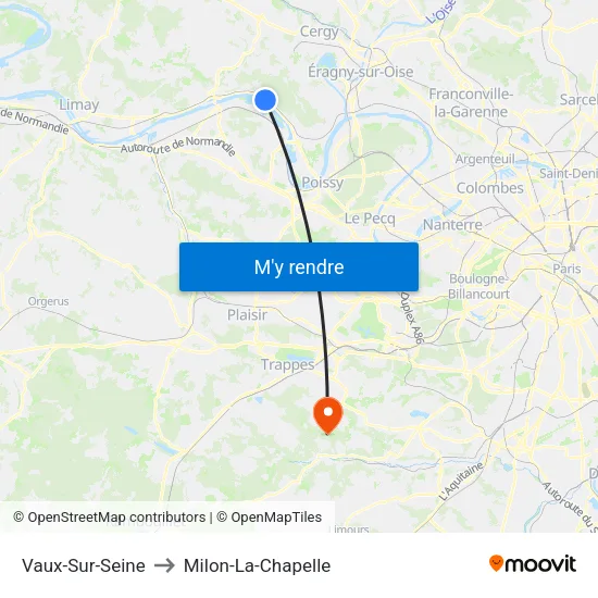Vaux-Sur-Seine to Milon-La-Chapelle map