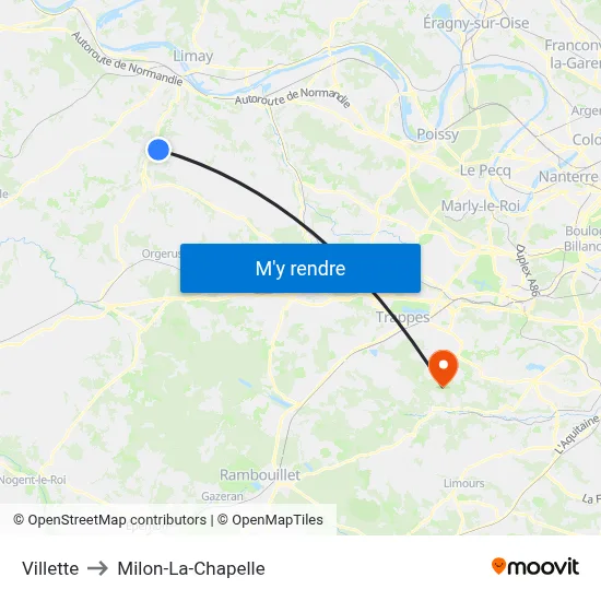 Villette to Milon-La-Chapelle map