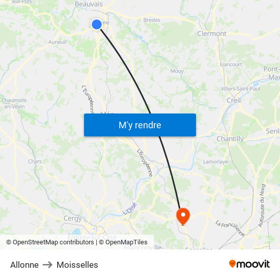 Allonne to Moisselles map