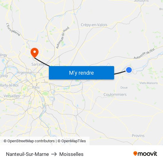 Nanteuil-Sur-Marne to Moisselles map