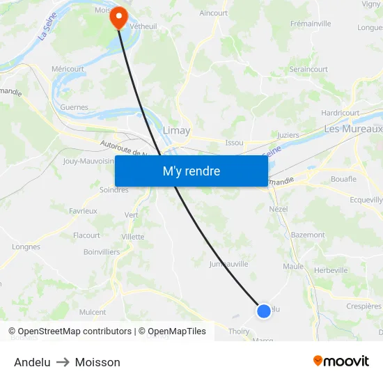 Andelu to Moisson map