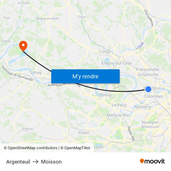 Argenteuil to Moisson map