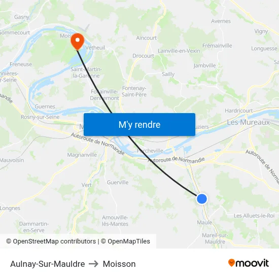 Aulnay-Sur-Mauldre to Moisson map
