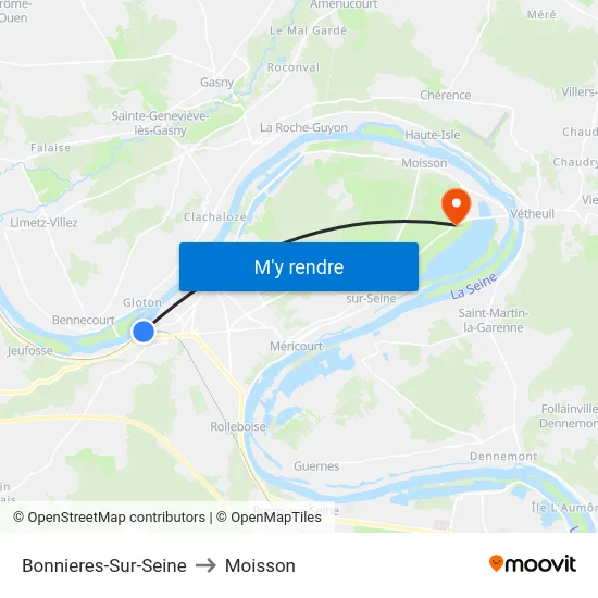 Bonnieres-Sur-Seine to Moisson map