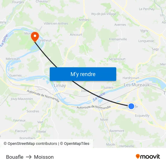 Bouafle to Moisson map