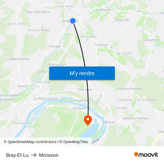 Bray-Et-Lu to Moisson map
