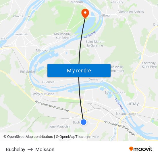 Buchelay to Moisson map