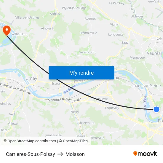 Carrieres-Sous-Poissy to Moisson map