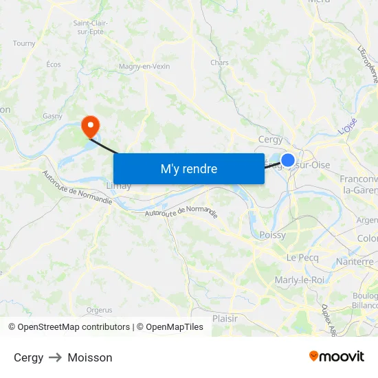 Cergy to Moisson map