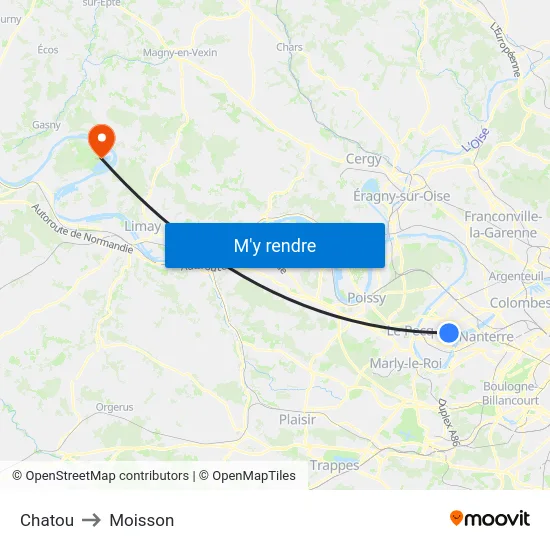 Chatou to Moisson map