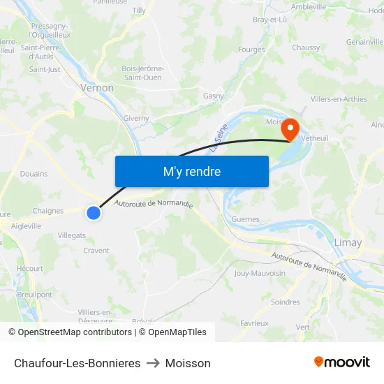 Chaufour-Les-Bonnieres to Moisson map