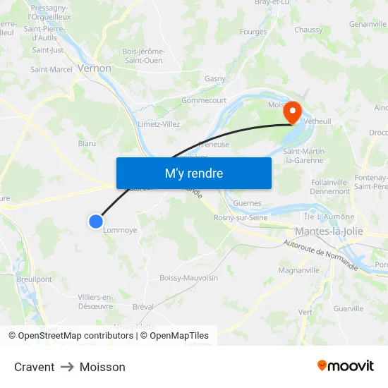Cravent to Moisson map