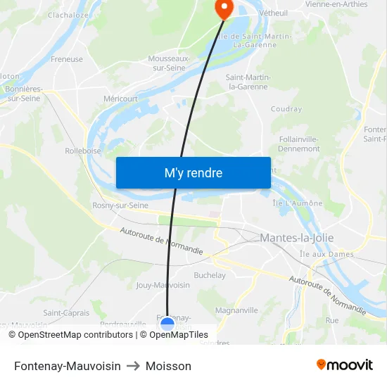 Fontenay-Mauvoisin to Moisson map