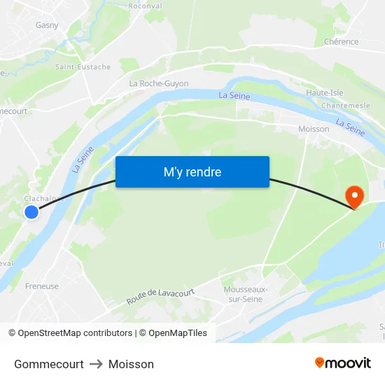 Gommecourt to Moisson map