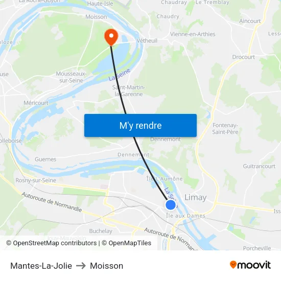 Mantes-La-Jolie to Moisson map