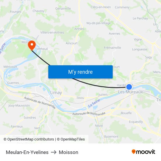 Meulan-En-Yvelines to Moisson map