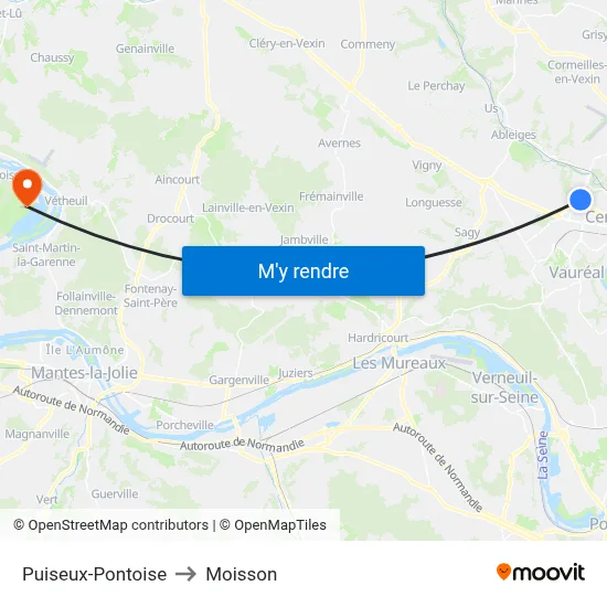 Puiseux-Pontoise to Moisson map