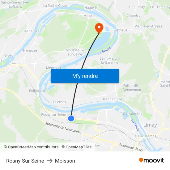 Rosny-Sur-Seine to Moisson map
