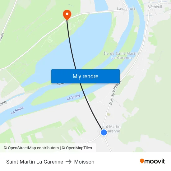 Saint-Martin-La-Garenne to Moisson map