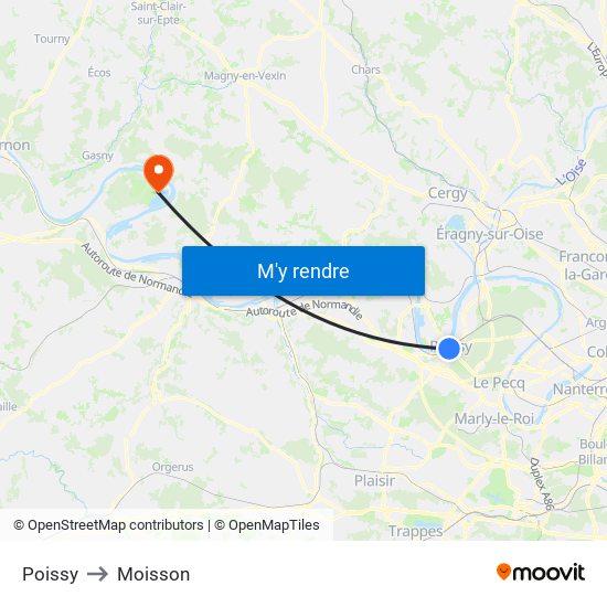 Poissy to Moisson map