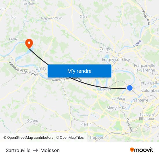 Sartrouville to Moisson map