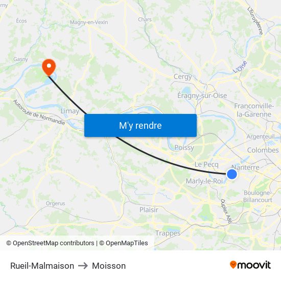 Rueil-Malmaison to Moisson map